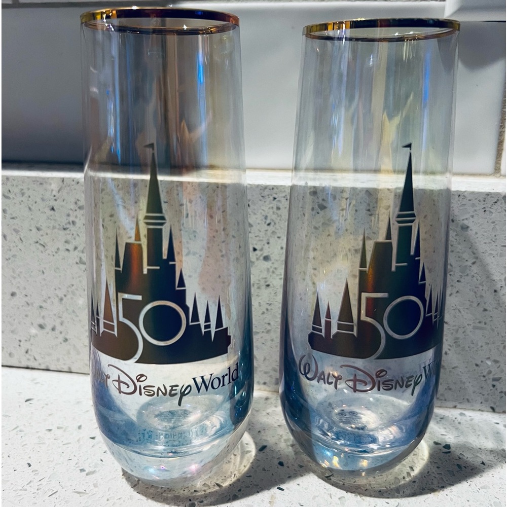 Disney World 50th Anniversary champagne flute - Picture 2 of 5